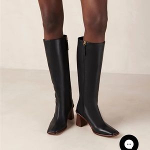 Alohas East Black Knee High Leather Boots 38 aka 7.5